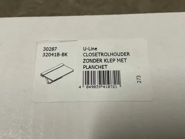 2x Beaux closetrolhouder met glazen planchet Ulis mat zwart