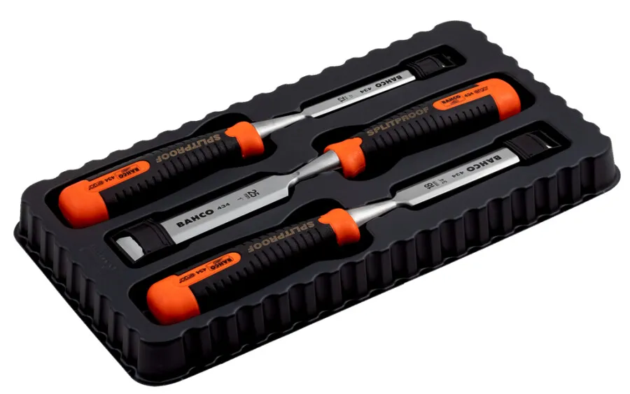 BAHCO ERGO STEEKBEITELSET  SPLITPROOF  3DELIG  434S3EUR