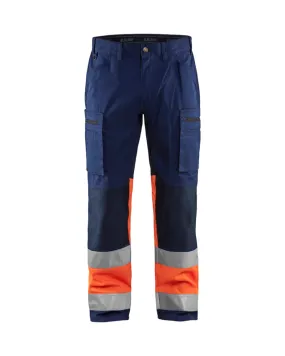 Blaklader Blåkläder Werkbroek met stretch High-Vis 15511811 Marineblauw/Oranje
