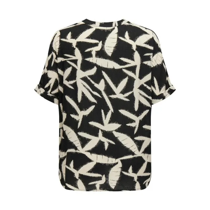 CARMAKOMA CARMERIELLE MIO LIFE S/S VNECK TOP: CLOUD DANCER/ABTRACT FLOWER  