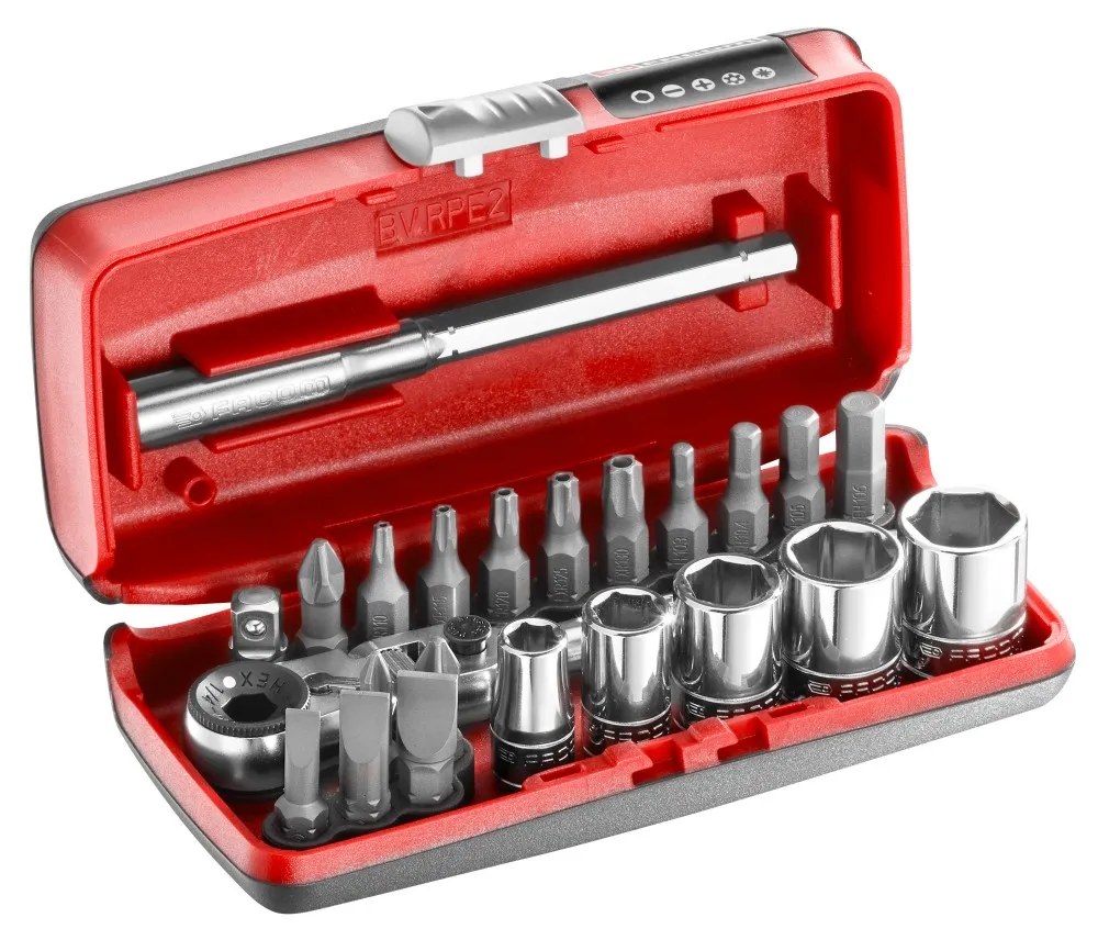 DOPPENSET 1/4'' 6KANT MET RATEL MET FLEXIBELE KOP 29DELIG R1PICOPB FACOM