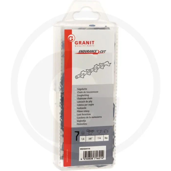 ENDURANCE CUT ZAAGKETTING HAAKSE ZAAGTAND  STEEK 3/8' 1,6MM 114 SCHAKELS