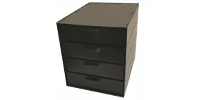 ESD-opbouwkast TZE Mix ESD 340/62, 4x 62 mm lade, PS, gemonteerd, zwart