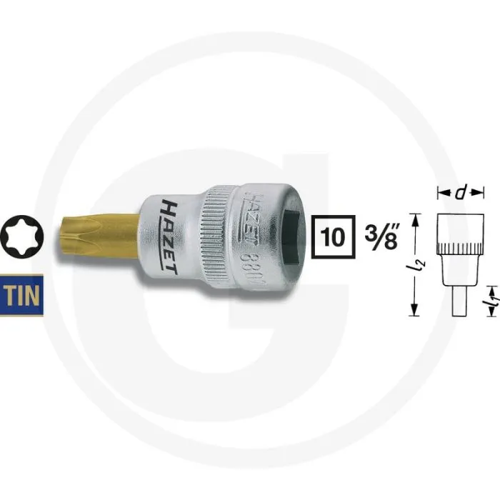 Hazet dopsleutelbit torx® 3/8", t40, 43.5mm lengte
