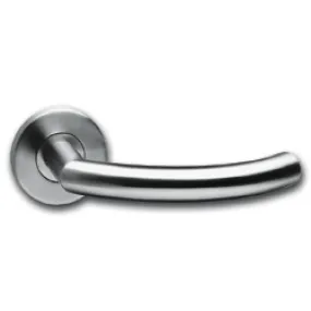 Intersteel enkele deurkruk rechts Half Rond 90° op rozet RVS