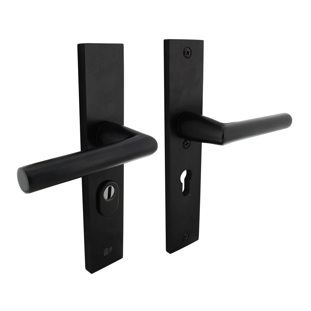 Intersteel SKG3 Veiligheidsbeslag Rechthoekig Kruk/Kruk Geveerd PC55mm Met UTB Aluminium Zwart