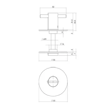 INTERSTEEL WCSLUITING 5 MM RENOVATIE ZELFKLEVEND ROND PLAT 55×2 MM RVS ZWART
