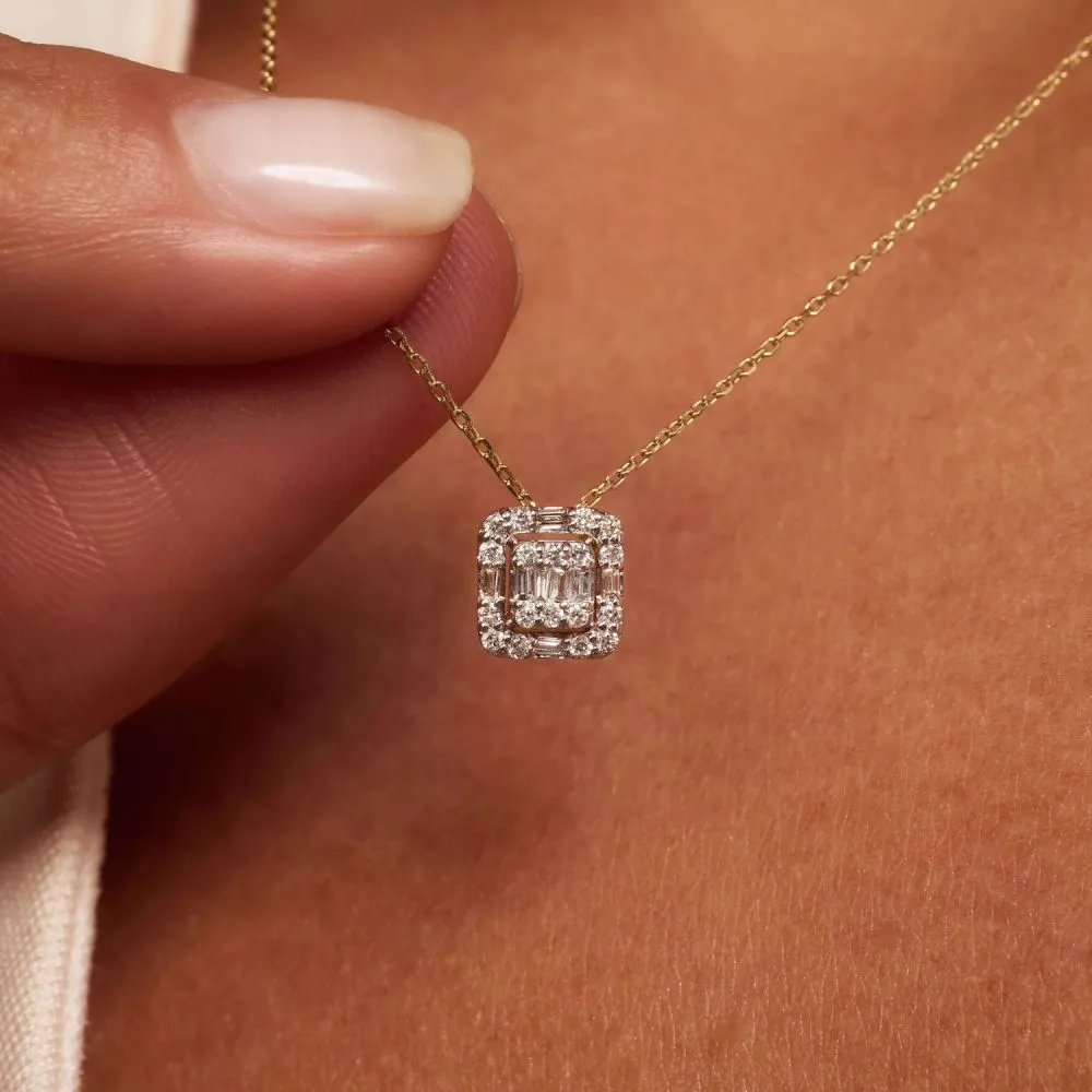 Isabel Bernard De la Paix Elena 14 karat gold necklace with diamond 0.10 carat