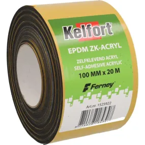 KELFORT EPDM FOLIE ZWART 100MM 20M      ZELFKLEVENDE ACRYL