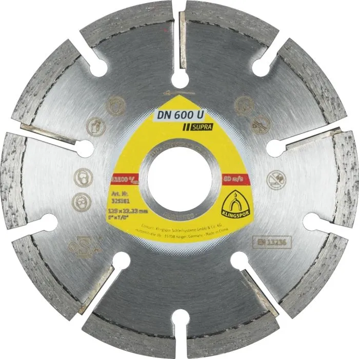 KLINGSPOR  DN 600 U SUPRA  DIAMANT VOEGENFREES 10 MM  115 X 22.23MM