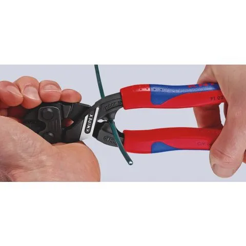 KNIPEX 7102200TBK COBOLT BOUTSNIJTANG MET BORGHAAK  COMPACT  200MM