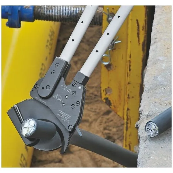 KNIPEX® Ratelkabelschaar met telescooparmen, Totale lengte: 630mm
