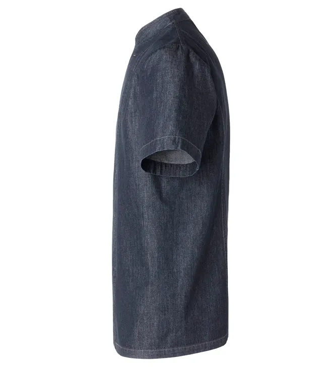 Koksjas denim Koksjas denim met blinde drukknoopsluiting