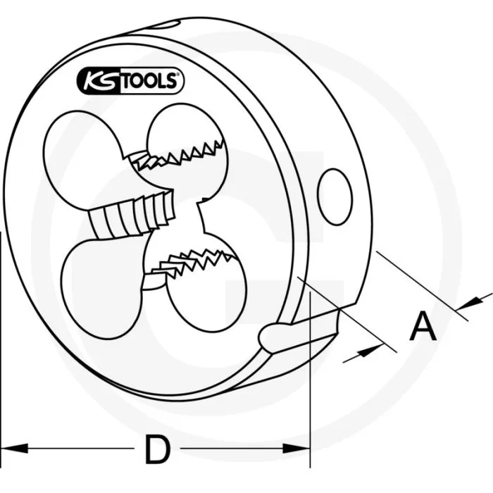 KS TOOLS HSS CO SNIJIJZENBLOK M, M8X1,25  KOBALTLEGERING, RECHTSSNIJDEND, GESCHLIFFEN  53X15X42MM