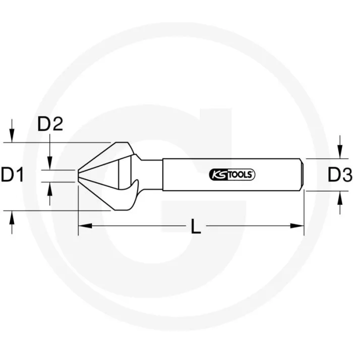 KS TOOLS HSS VERZINKBOOR 90° 12,4MM  DIN 335 FORM C