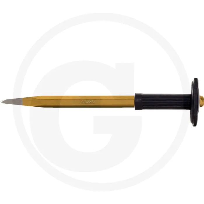 Ks tools puntbeitel met handbescherming, 8-kant, 18x300 mm - geharde slagkop