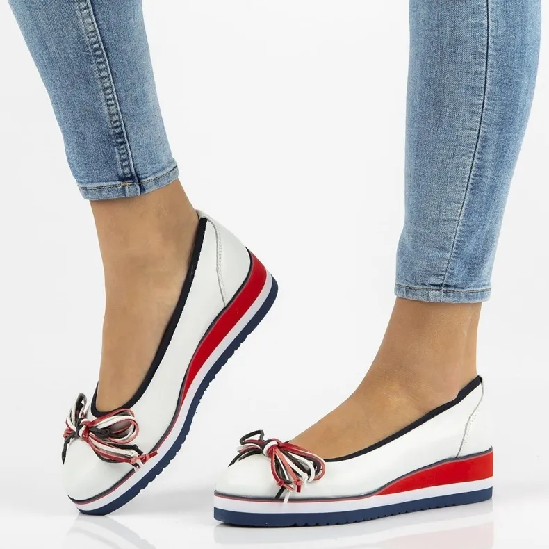 Leren ballerina's Filippo DP2159 / 21 Wh wit