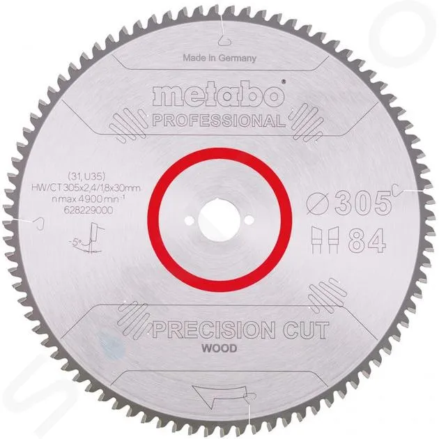 METABO TOEBEHOREN  ZAAGBLAD VOOR HOUT, 305X30 MM, 84 TANDEN 628229000