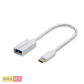 MicroConnect Microconnect USB3.1CAF02W USB-kabel USB 3.2 Gen 1 (3.1 Gen 1) 0,2 m USB C USB A Wit