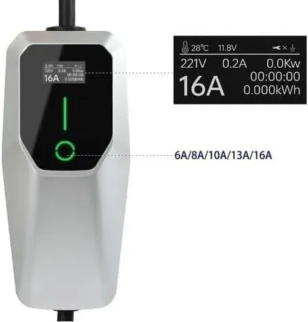 PREMIUM INSTELBARE MOBIELE LADER/LAADKABEL STOPCONTACT TYPE 2 1FASE 6A16A 1,3KW3,6KW 4 METER VOOR SSANGYONG KORANDO