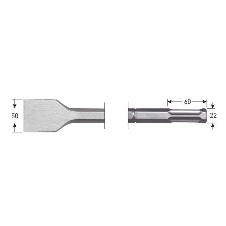 ROTEC 6KANT 22 SPADEBEITEL, 50X360