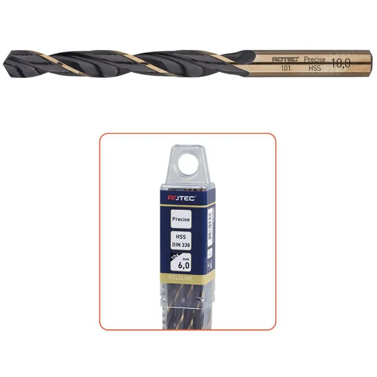 ROTEC HSSR SPIRAALBOREN DIN 338 PRECISE 7,6 MM 10 STUKS