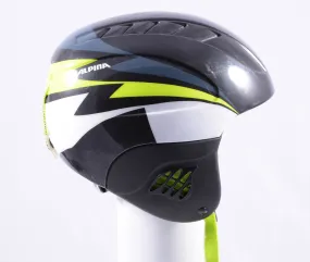 skihelm/snowboardhelm ALPINA CARAT, black/white/lime, verstelbaar ( TOP staat )