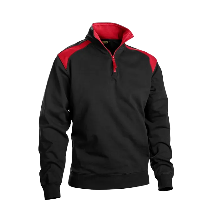 SWEATER BLAKLADER 3353 MET POLOKRAAG ZWARTROOD