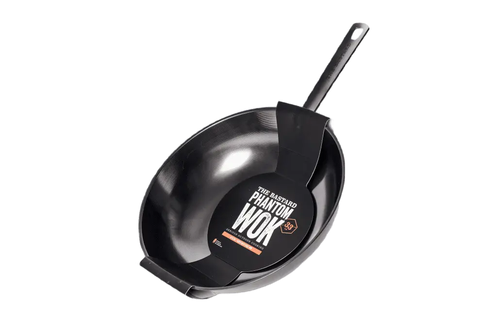 The Bastard Phantom Carbon Steel Wok met handvat