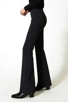 TWINSET Twinset flaired pants with logo on back BLACK