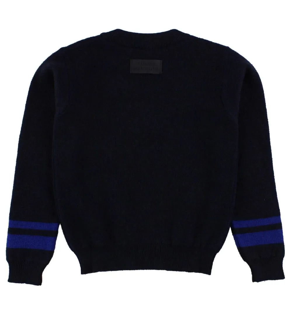 YOUNG VERSACE BLOUSE  WOL  NAVY M. LOGO